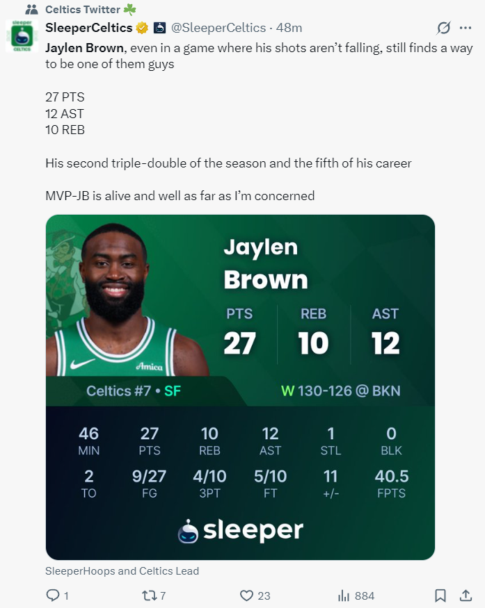 开云APP-鏖战双加时逆转!布朗27+12+10创4纪录 赛后吐槽缺乏助力扎心鸭王